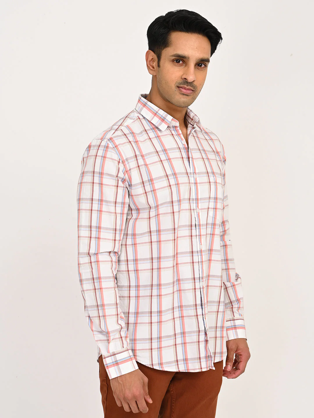 Men's Checks Full Sleeves Cotton Shirt - Image 3