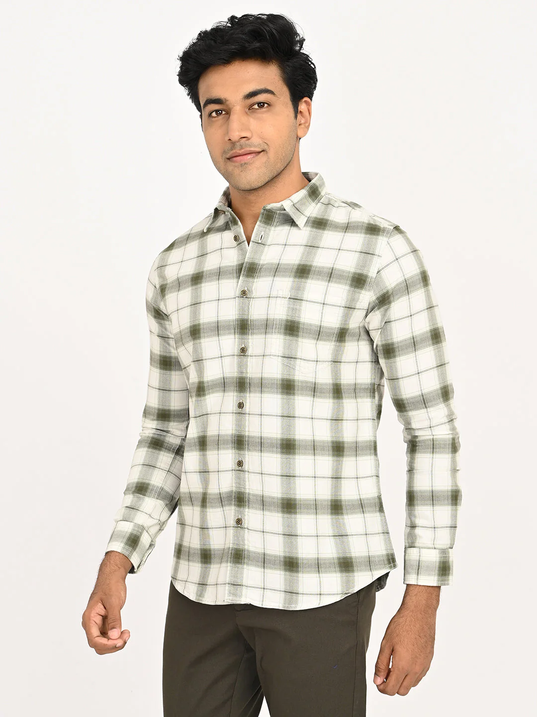 Men's Checks Full Sleeves Cotton Shirt - Image 2