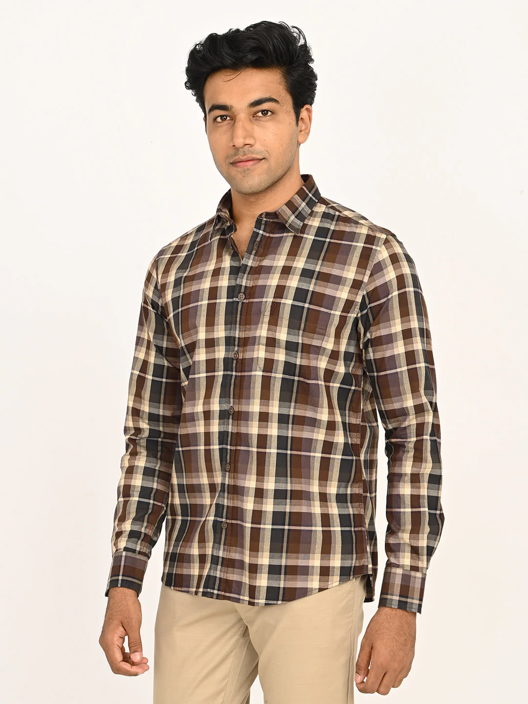 Men's Checks Full Sleeves Cotton Shirt - Image 2