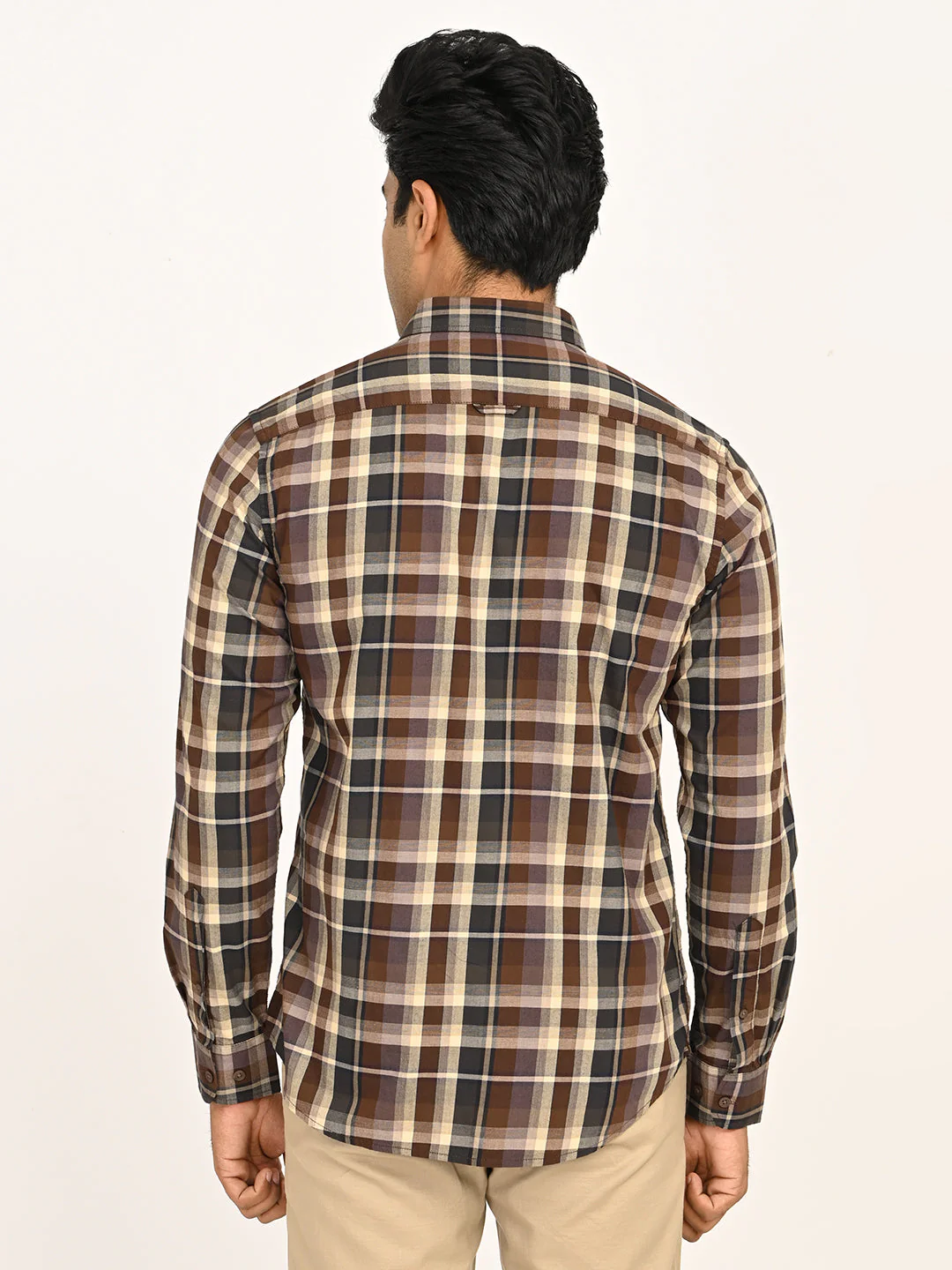 Men's Checks Full Sleeves Cotton Shirt - Image 4