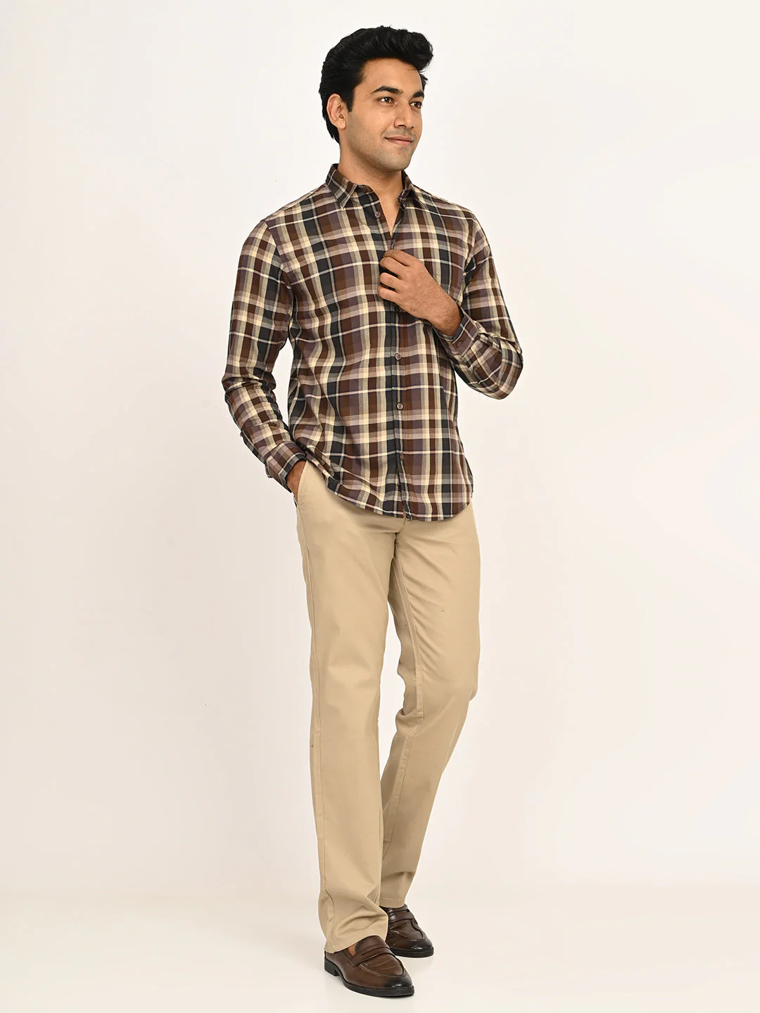 Men's Checks Full Sleeves Cotton Shirt - Image 5