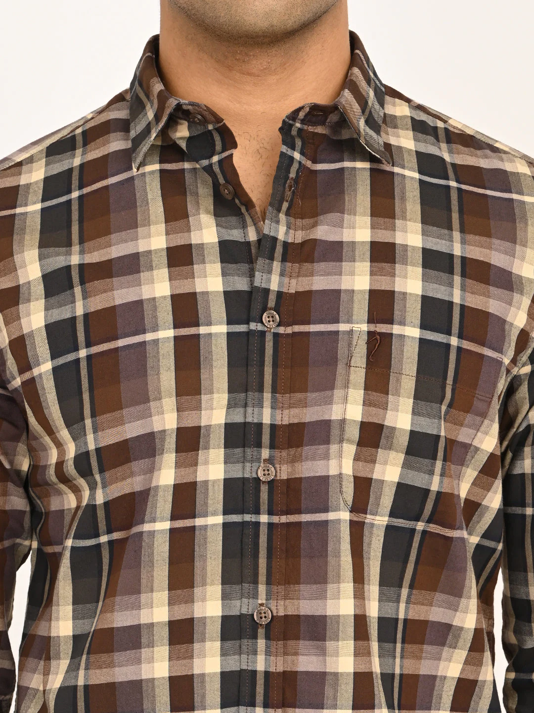 Men's Checks Full Sleeves Cotton Shirt - Image 6