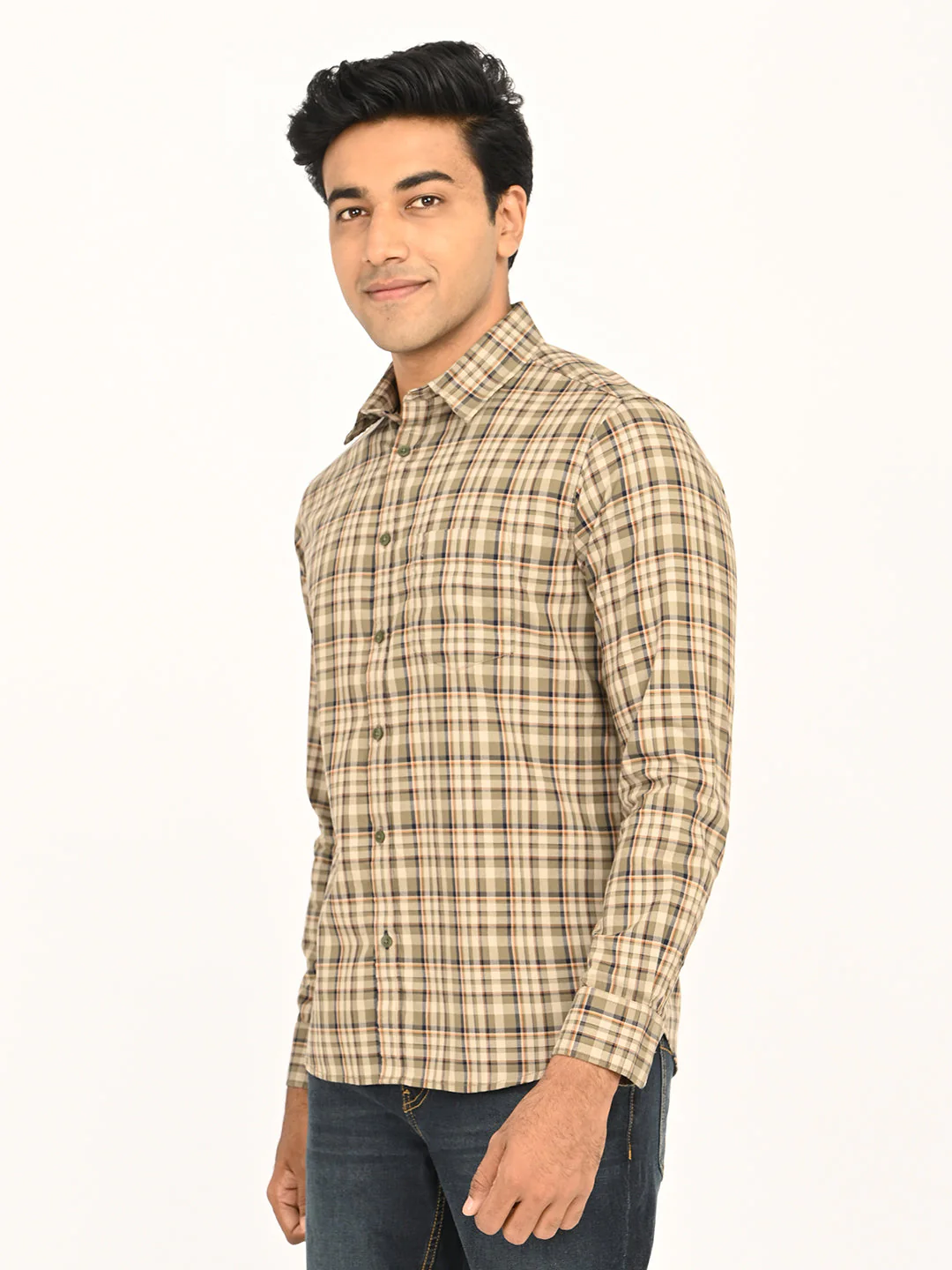 Men's Checks Full Sleeves Cotton Shirt - Image 2