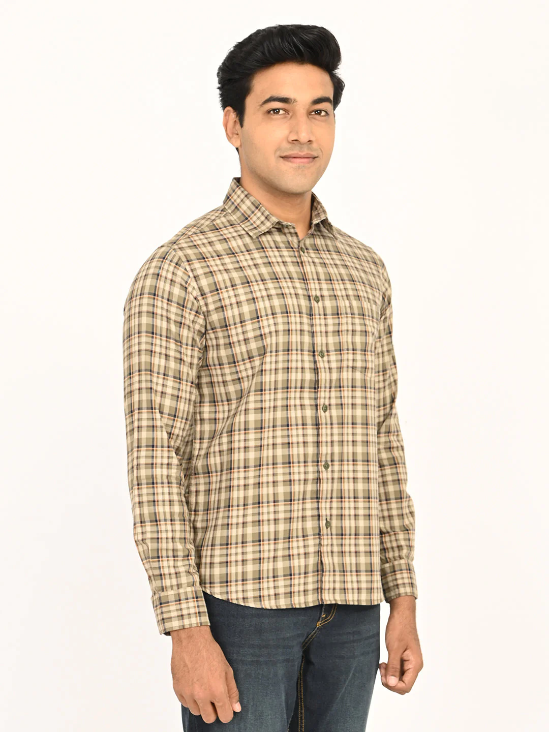 Men's Checks Full Sleeves Cotton Shirt - Image 3