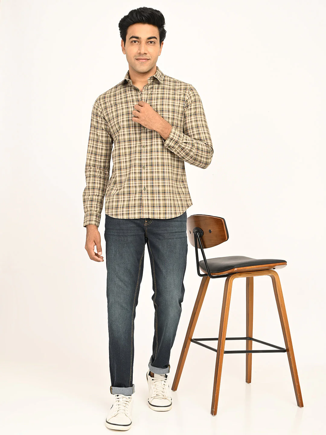 Men's Checks Full Sleeves Cotton Shirt - Image 5