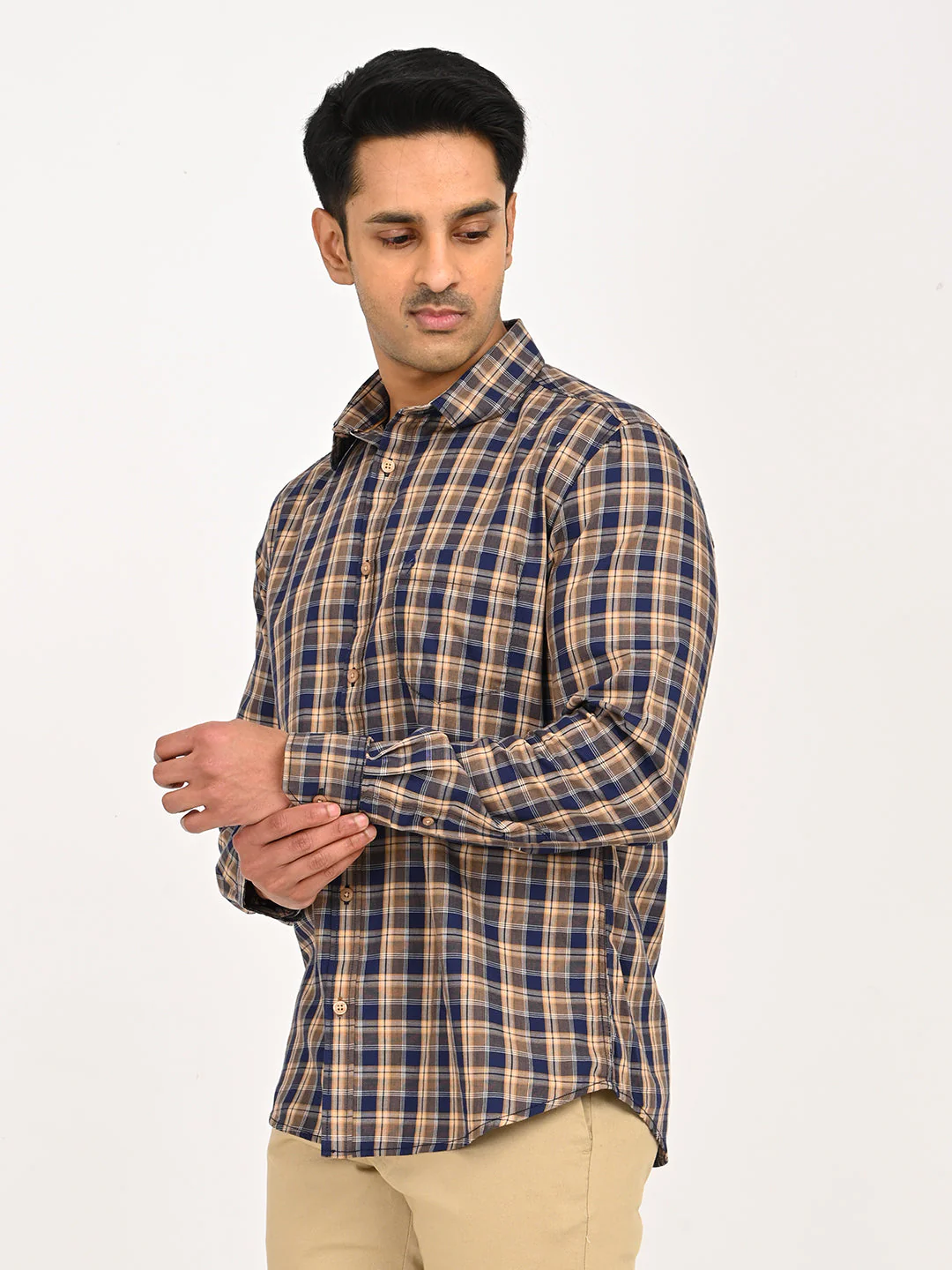 Men's Checks Full Sleeves Cotton Shirt - Image 2