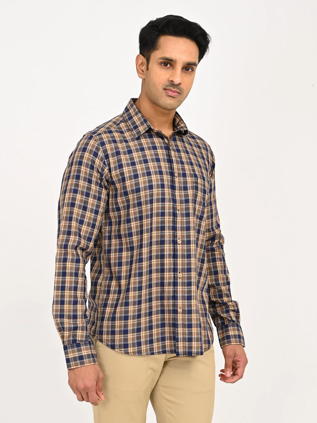 Men's Checks Full Sleeves Cotton Shirt - Image 3
