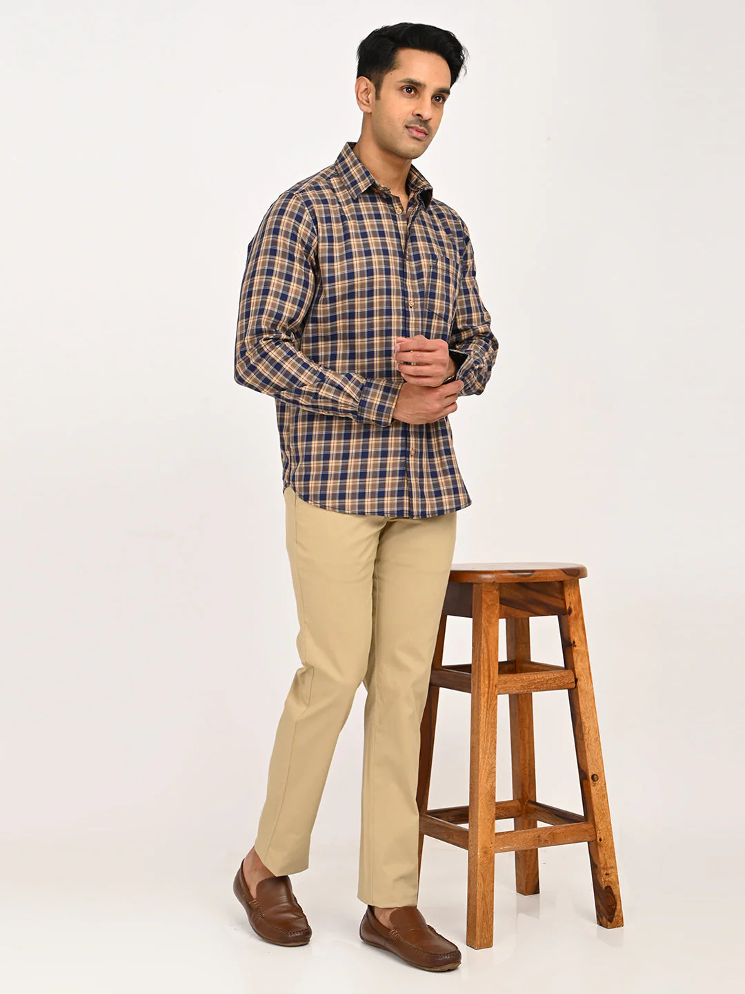 Men's Checks Full Sleeves Cotton Shirt - Image 6