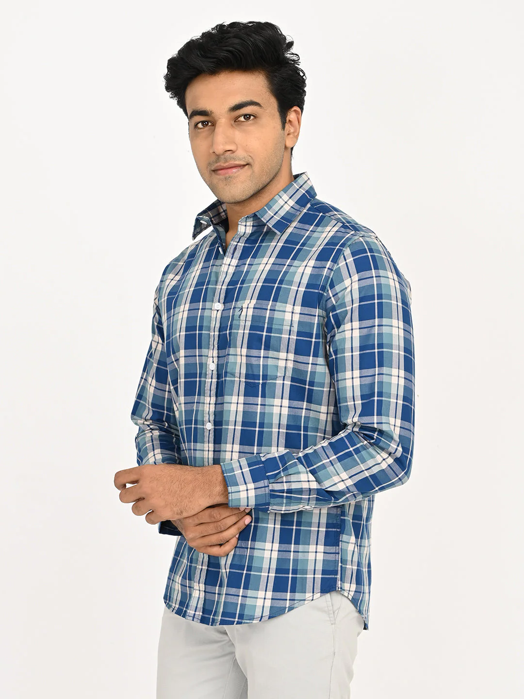 Men's Checks Full Sleeves Cotton Shirt - Image 2