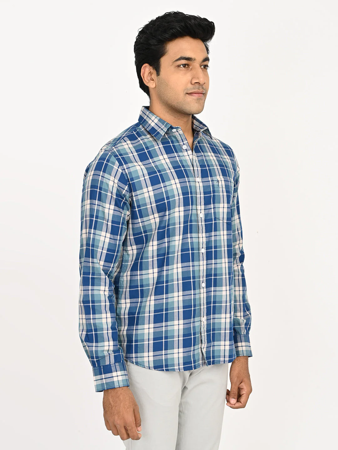 Men's Checks Full Sleeves Cotton Shirt - Image 3