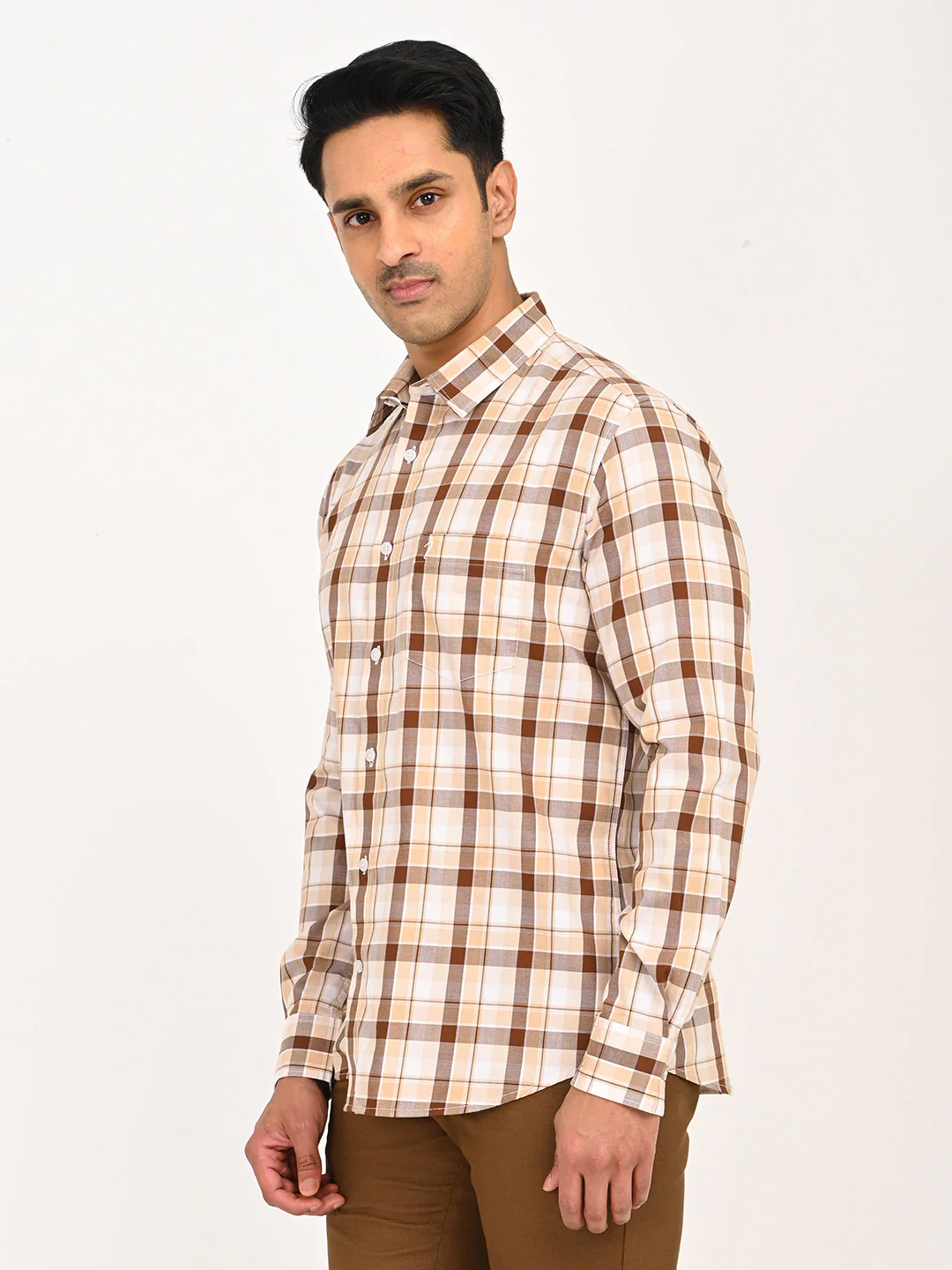 Men's Checks Full Sleeves Cotton Shirt - Image 2