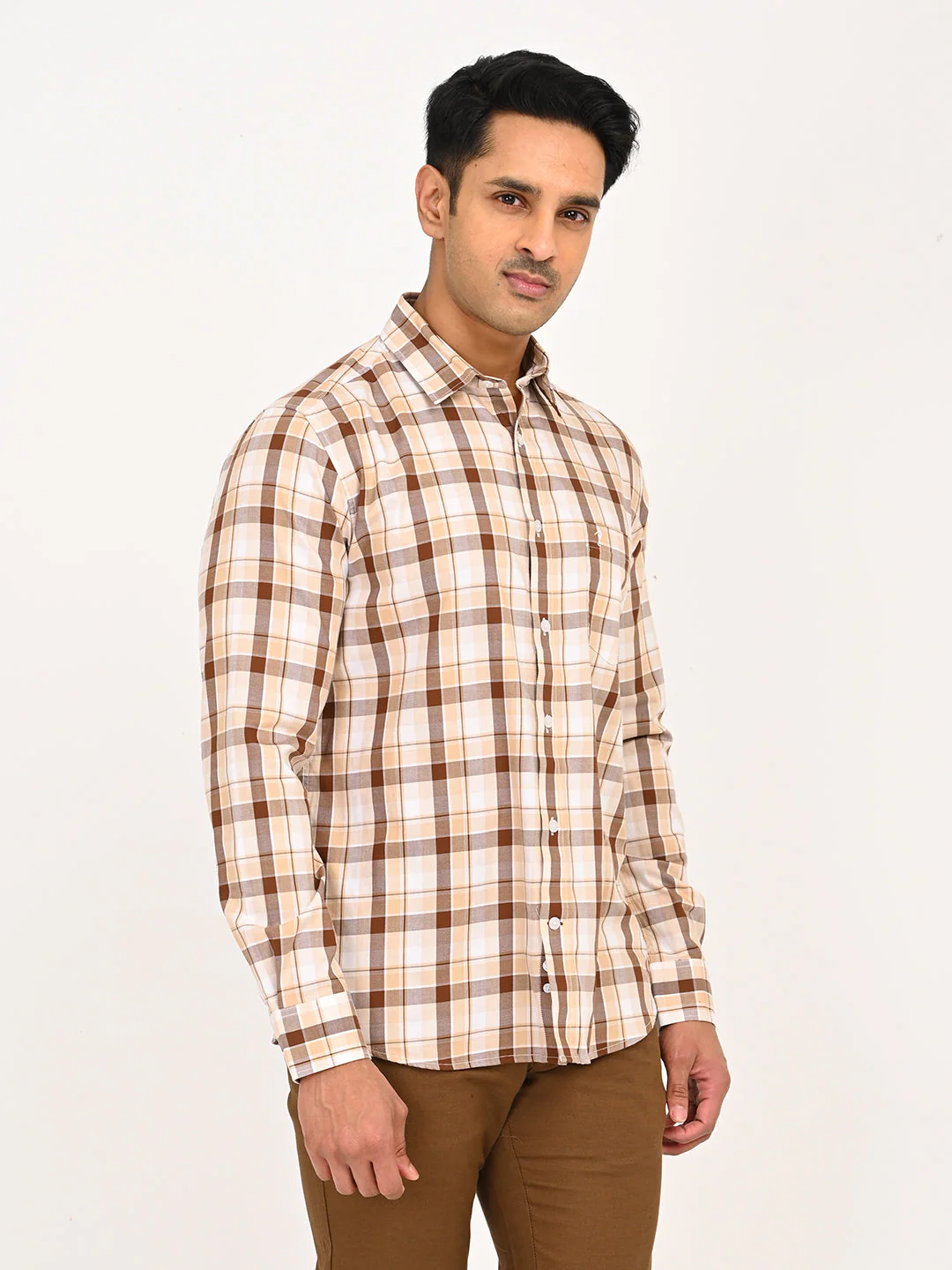 Men's Checks Full Sleeves Cotton Shirt - Image 3