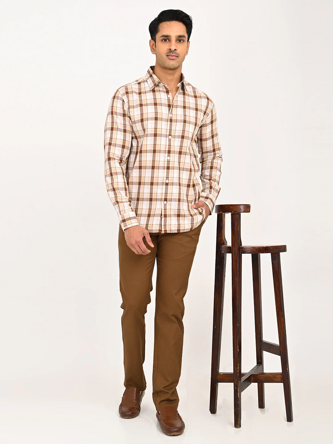 Men's Checks Full Sleeves Cotton Shirt - Image 6