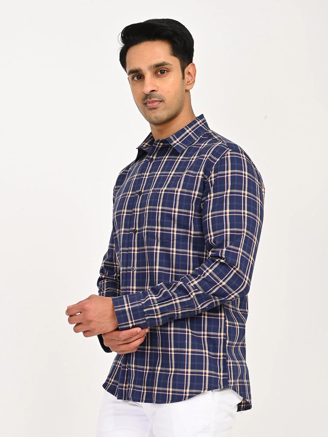 Men's Checks Full Sleeves Cotton Shirt - Image 2