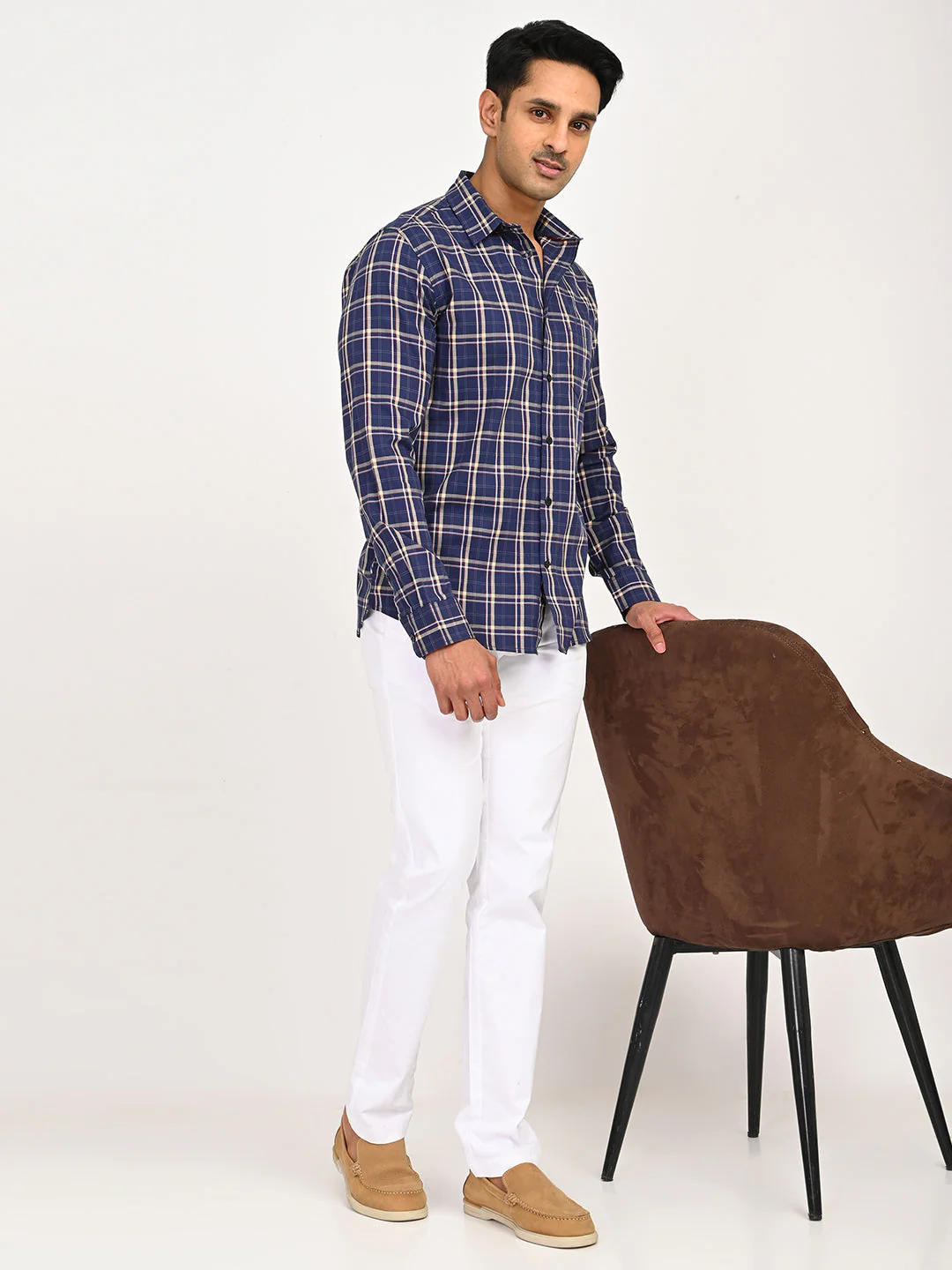 Men's Checks Full Sleeves Cotton Shirt - Image 6