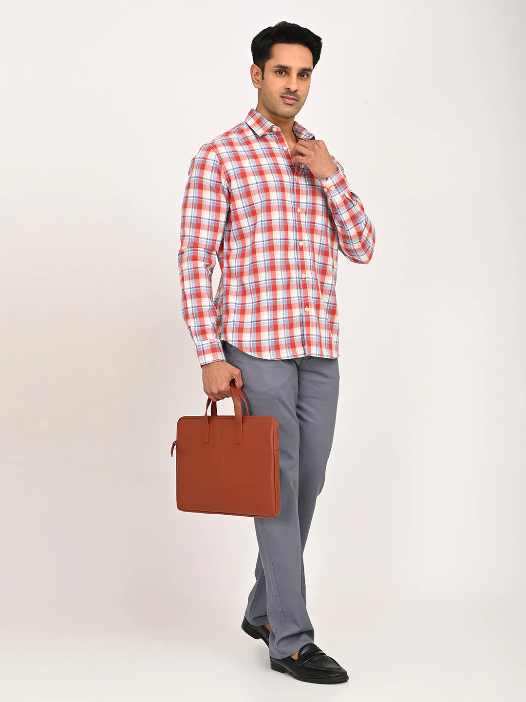 Men's Checks Full Sleeves Cotton Shirt - Image 2