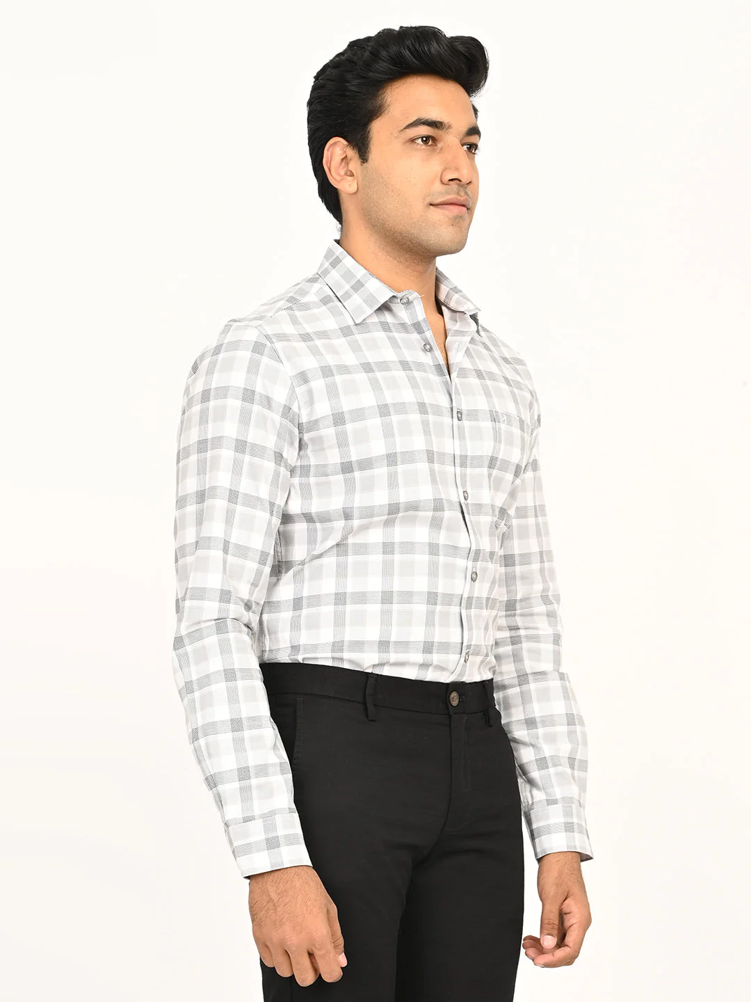 Men's Checks Full Sleeves Cotton Shirt - Image 3