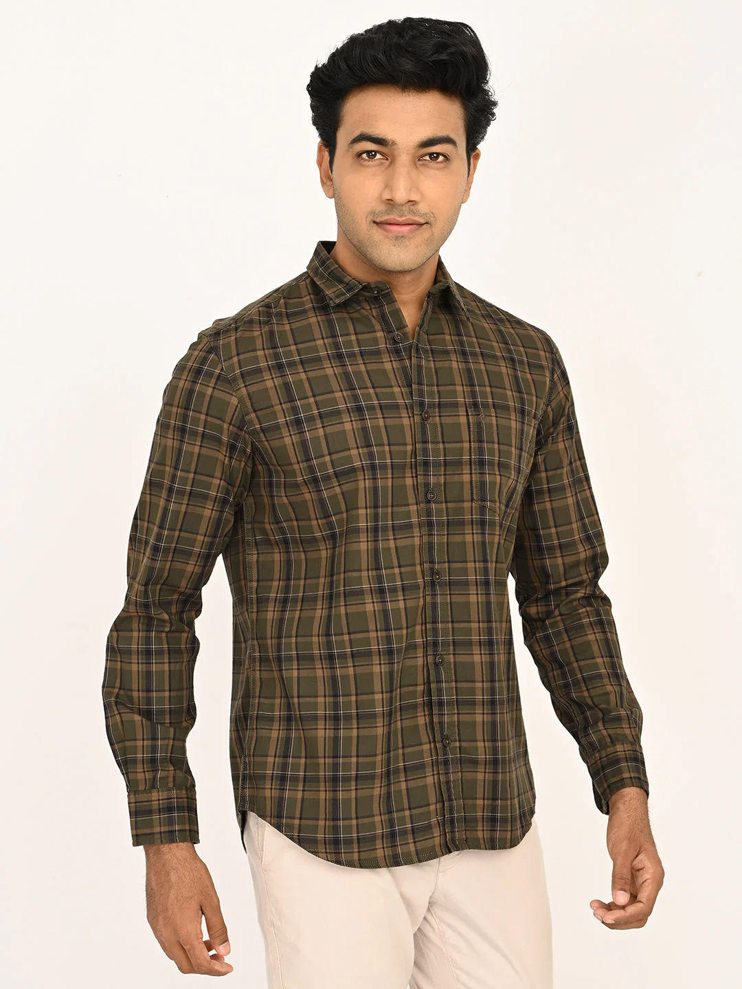Men's Checks Full Sleeves Cotton Shirt - Image 3