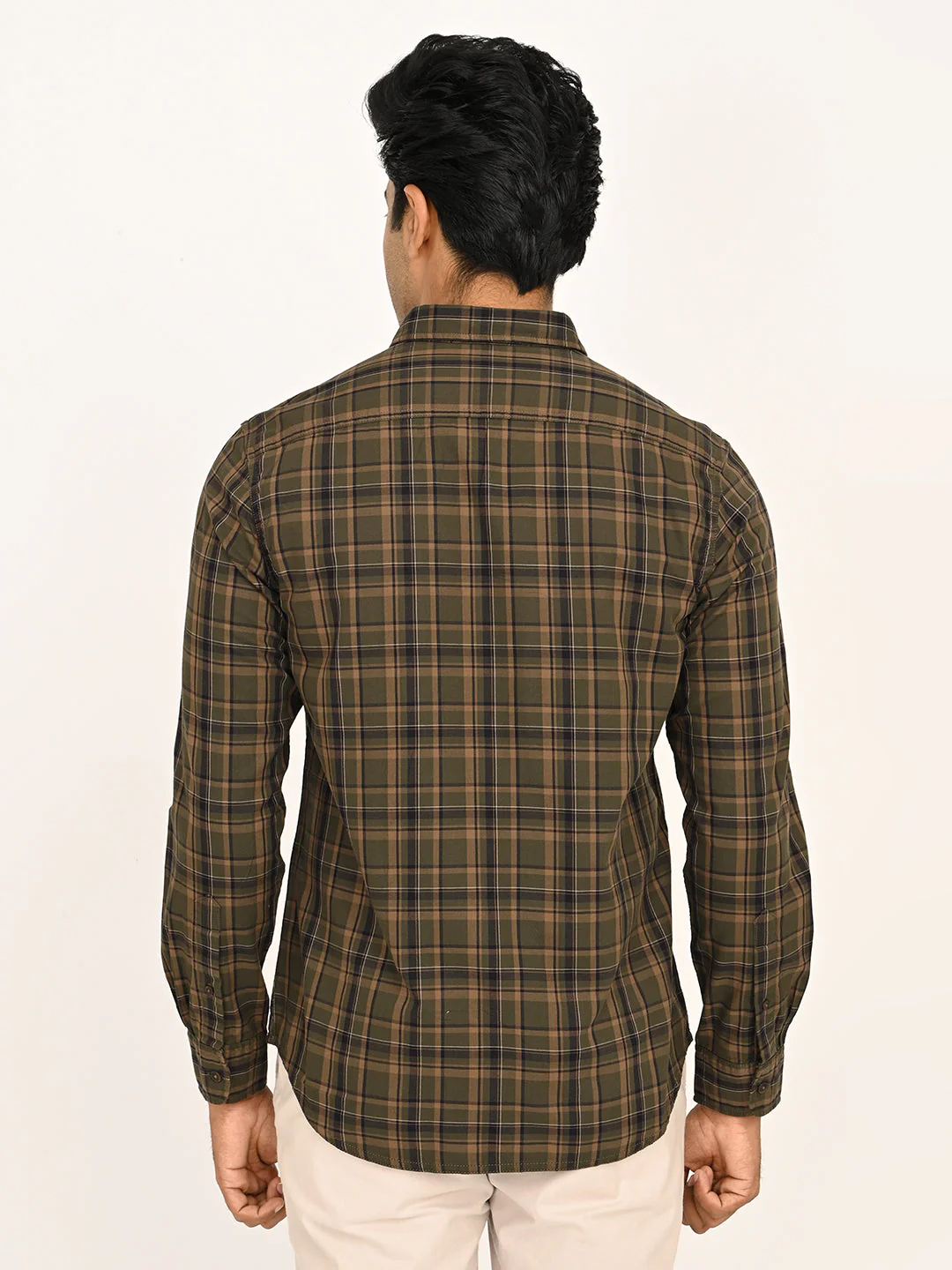 Men's Checks Full Sleeves Cotton Shirt - Image 4