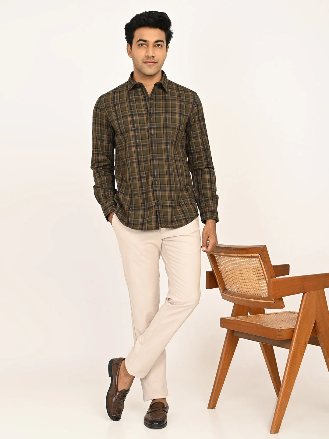 Men's Checks Full Sleeves Cotton Shirt - Image 6