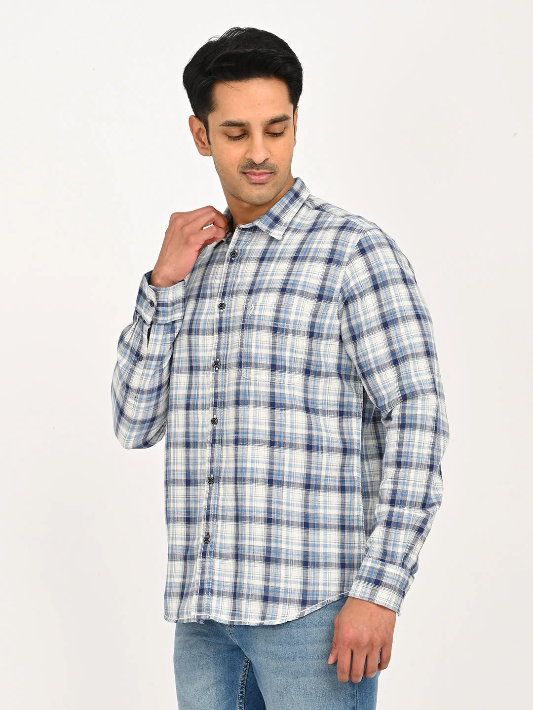 Men's Checks Full Sleeves Cotton Shirt - Image 2