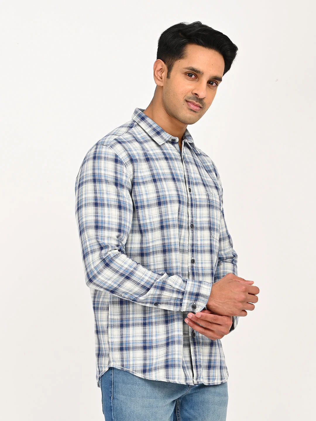 Men's Checks Full Sleeves Cotton Shirt - Image 3