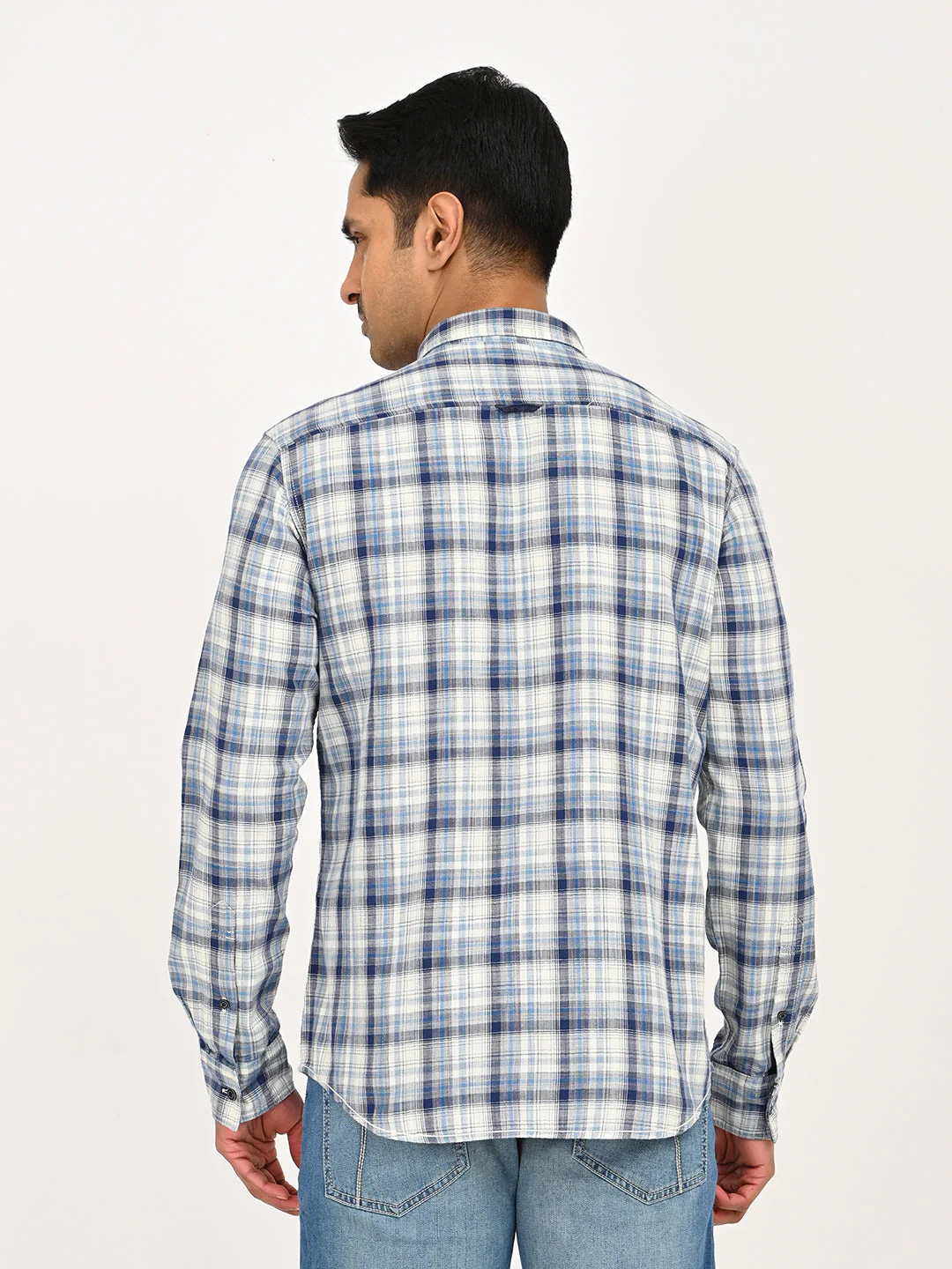 Men's Checks Full Sleeves Cotton Shirt - Image 4