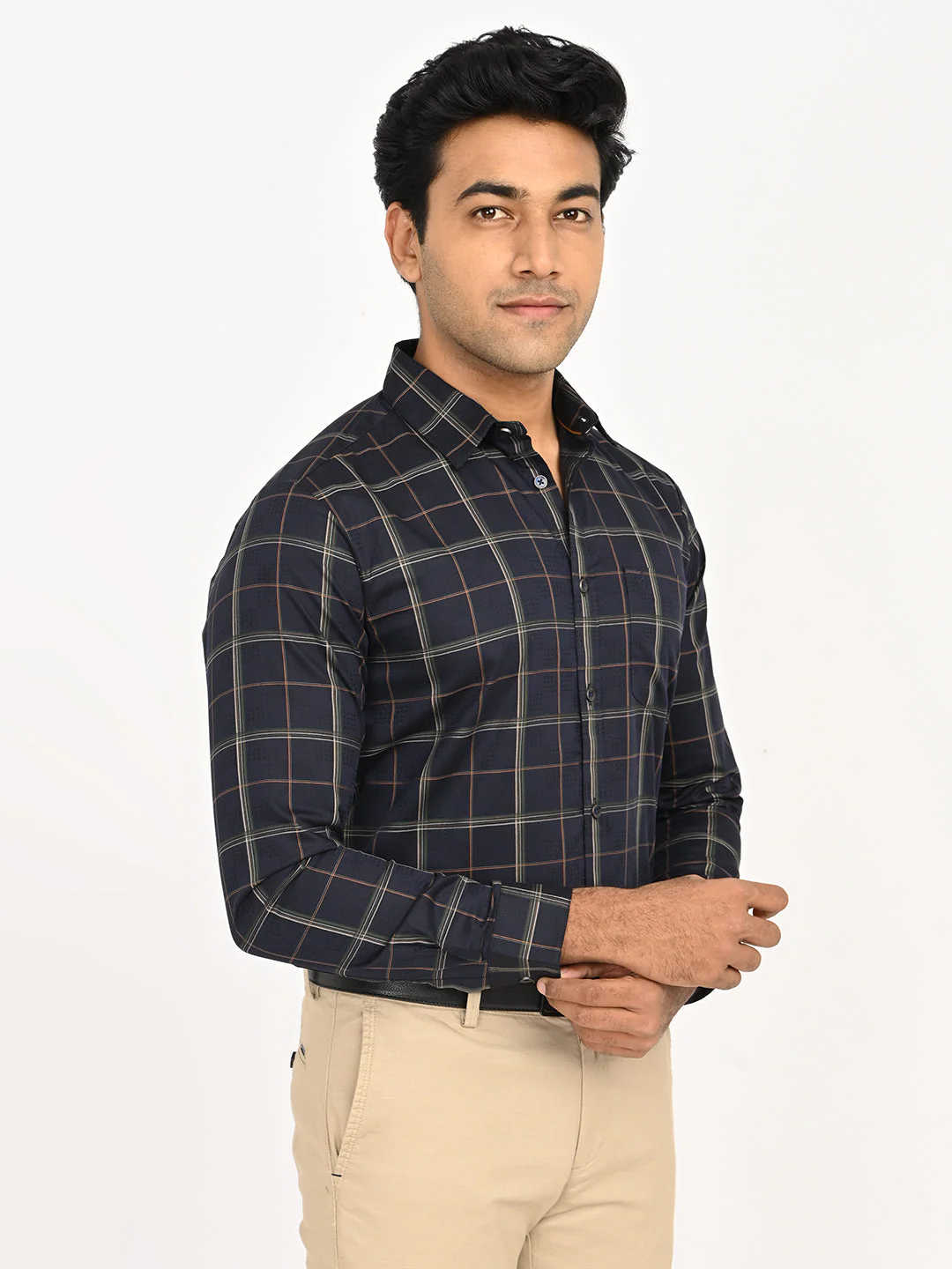 Men's Checks Full Sleeves Cotton Shirt - Image 3