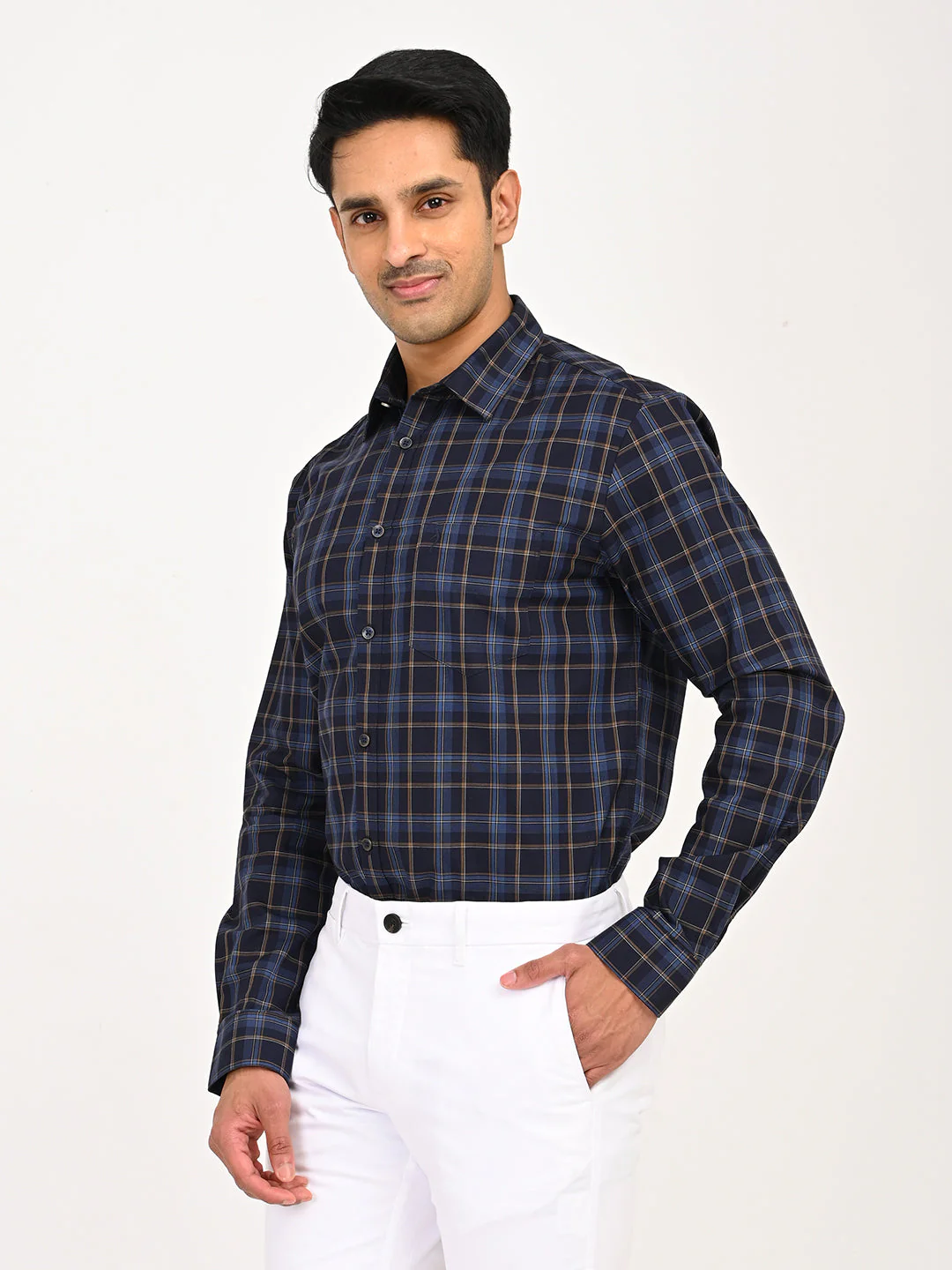 Men's Checks Full Sleeves Cotton Shirt - Image 2
