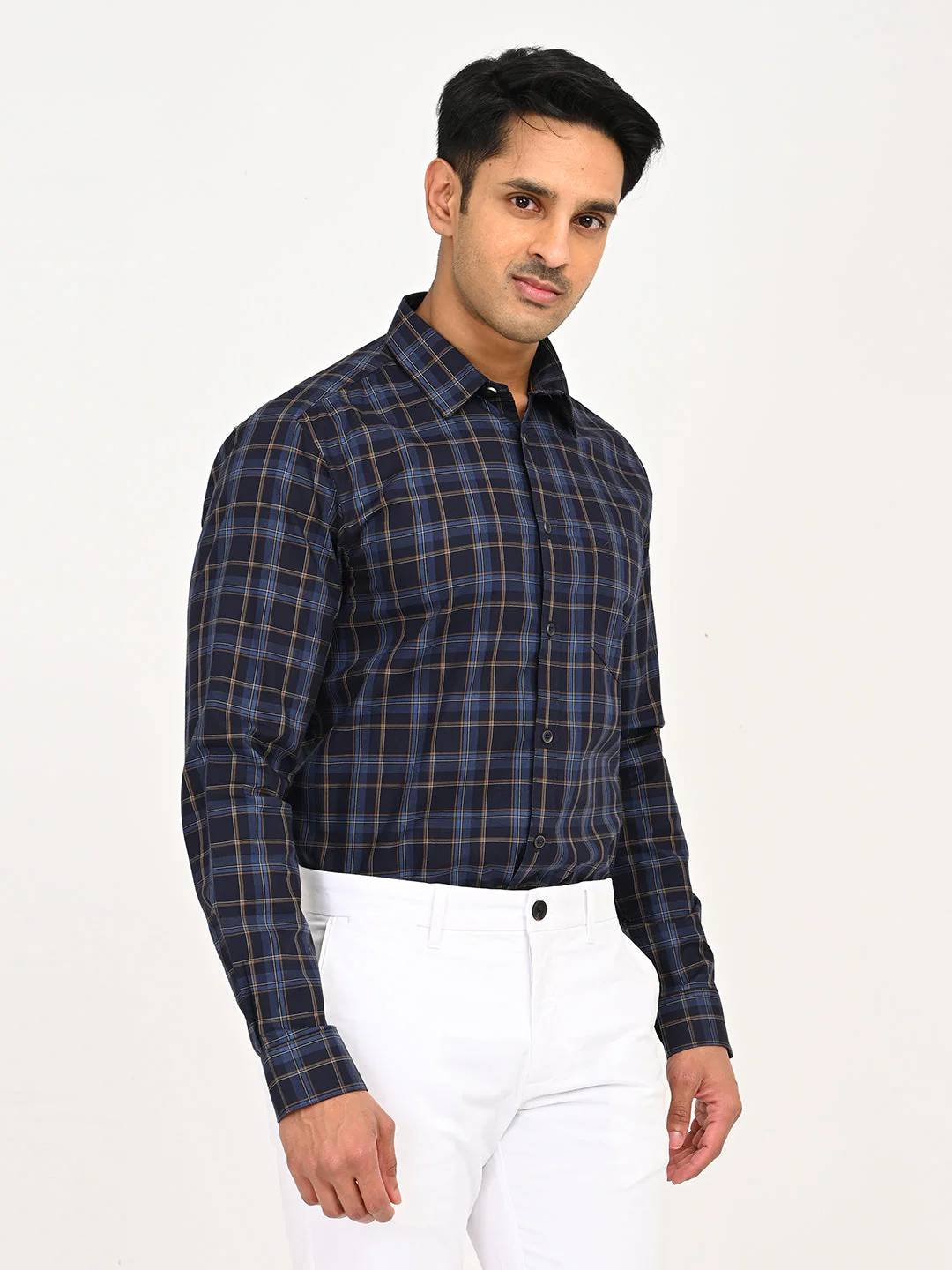 Men's Checks Full Sleeves Cotton Shirt - Image 3
