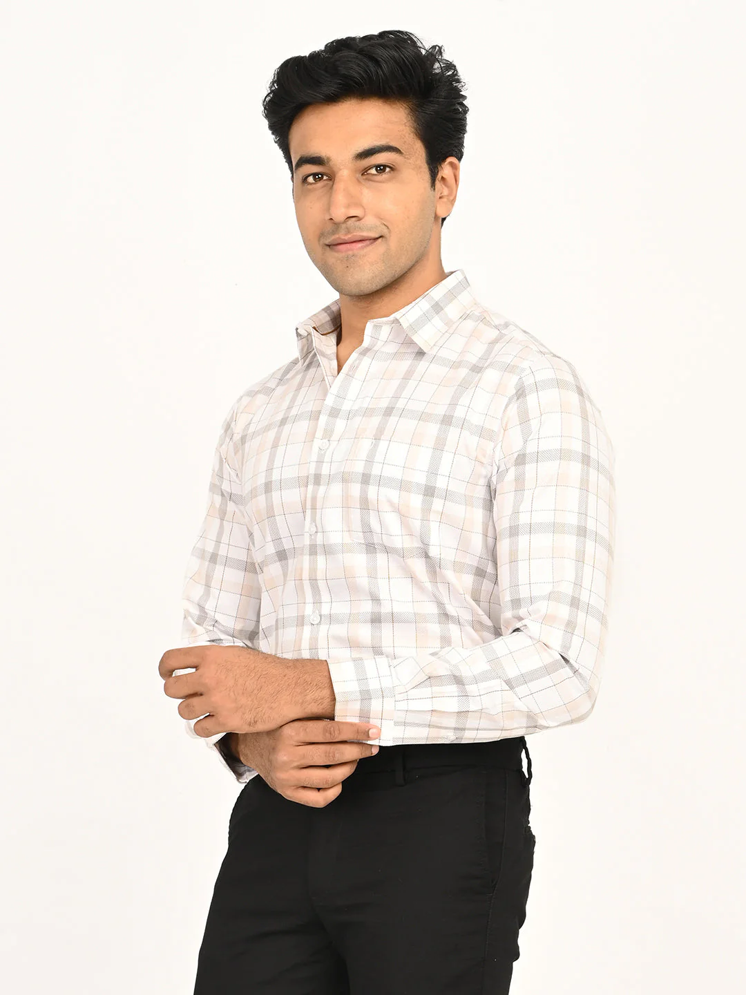 Men's Checks Full Sleeves Cotton Shirt - Image 2