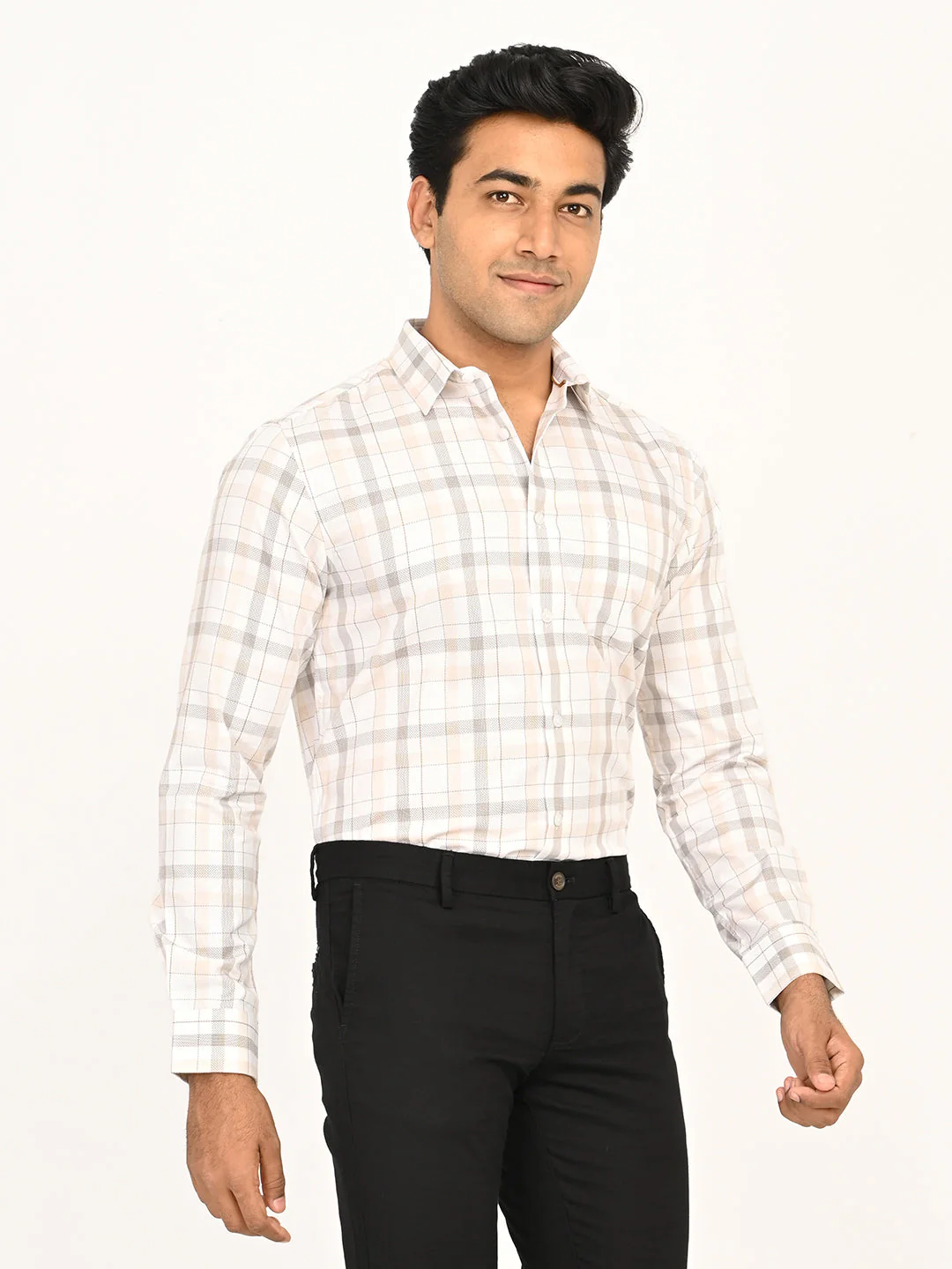 Men's Checks Full Sleeves Cotton Shirt - Image 3