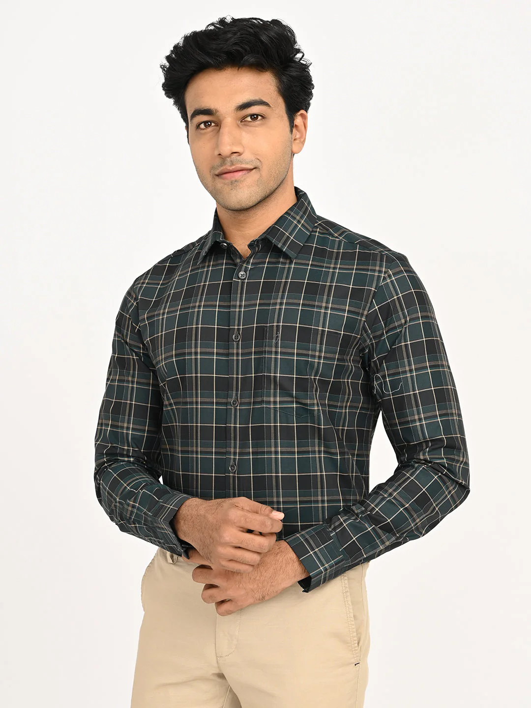 Men's Checks Full Sleeves Cotton Shirt - Image 2