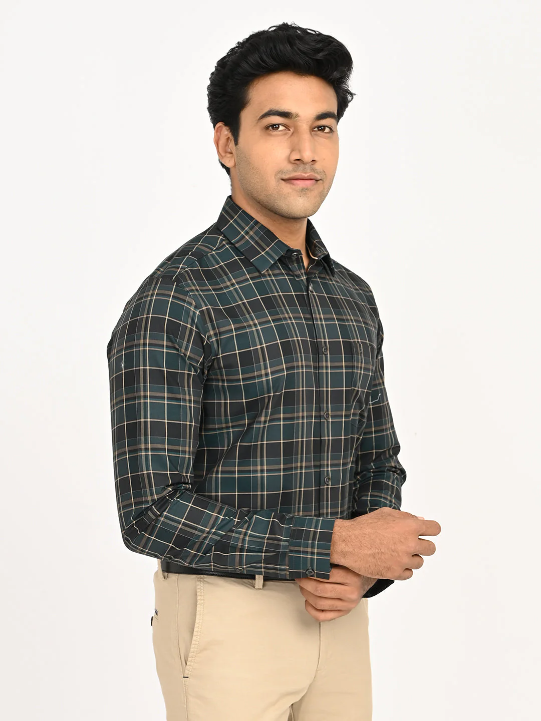 Men's Checks Full Sleeves Cotton Shirt - Image 3