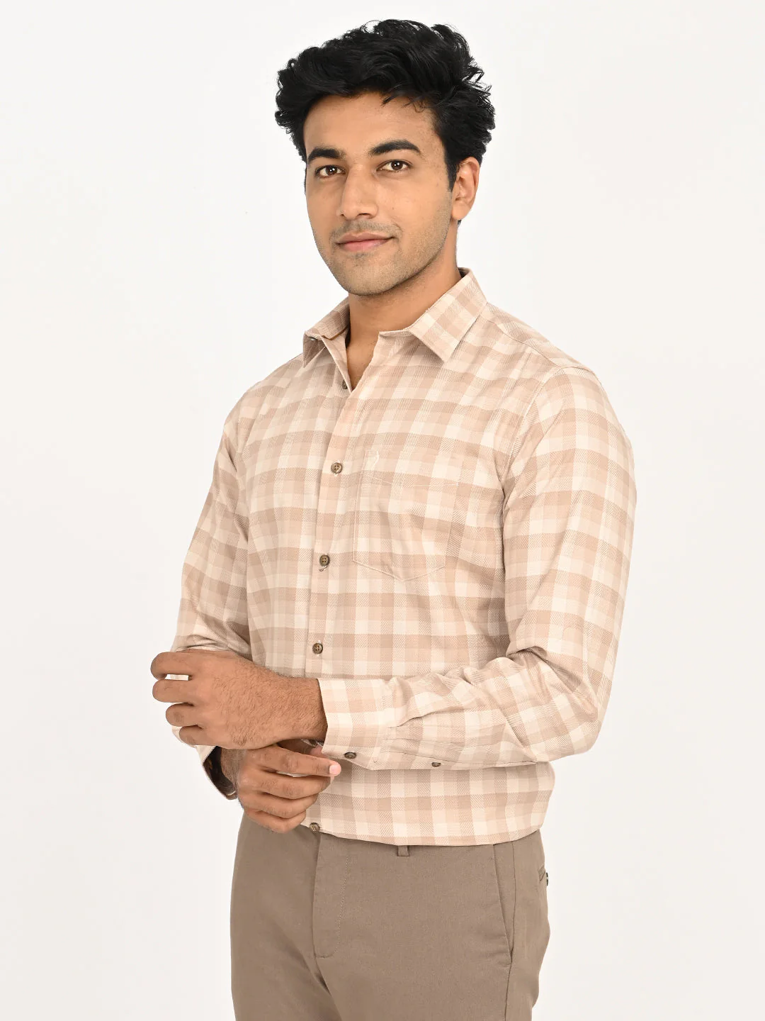 Men's Checks Full Sleeves Cotton Shirt - Image 2