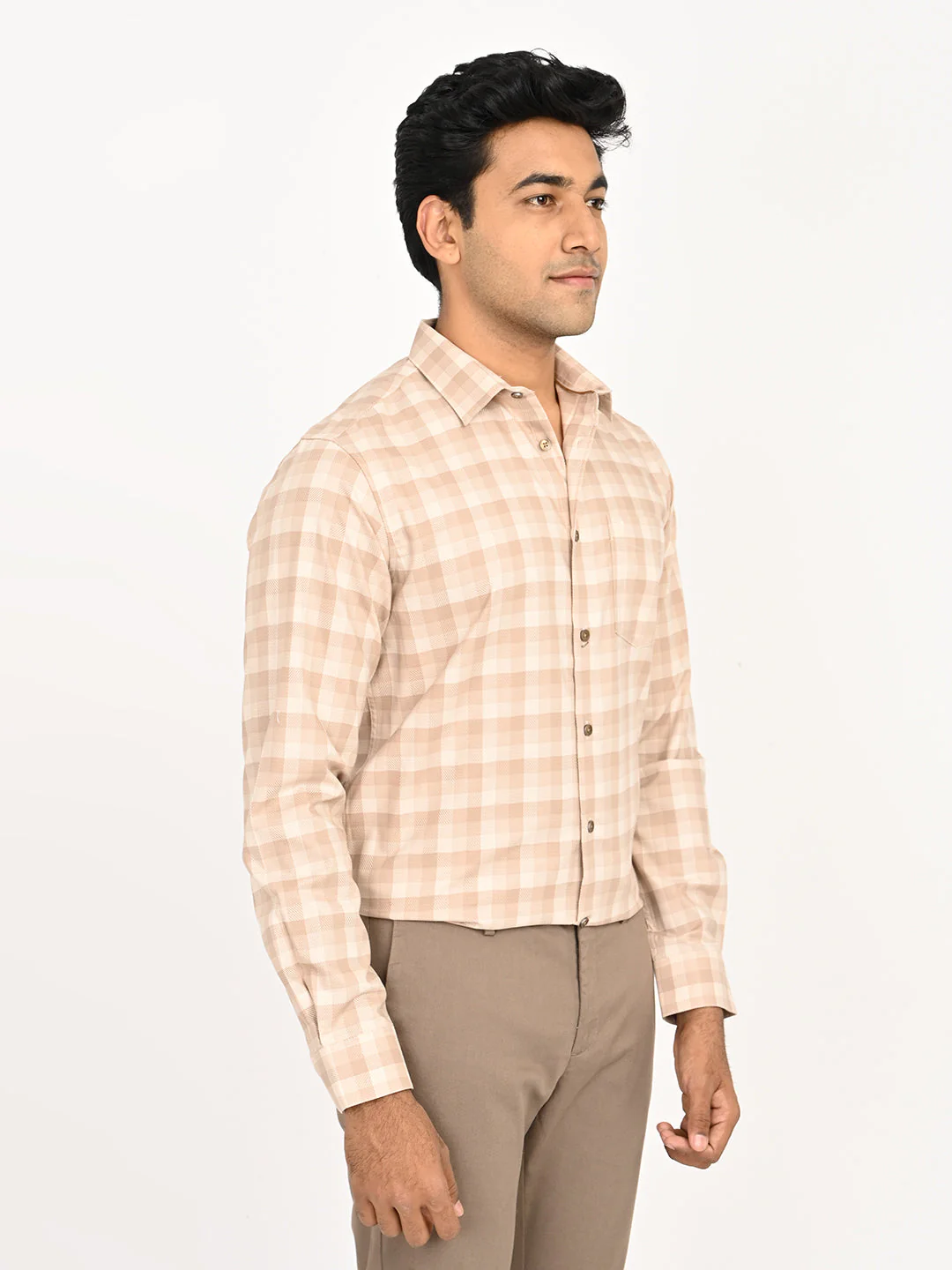 Men's Checks Full Sleeves Cotton Shirt - Image 3