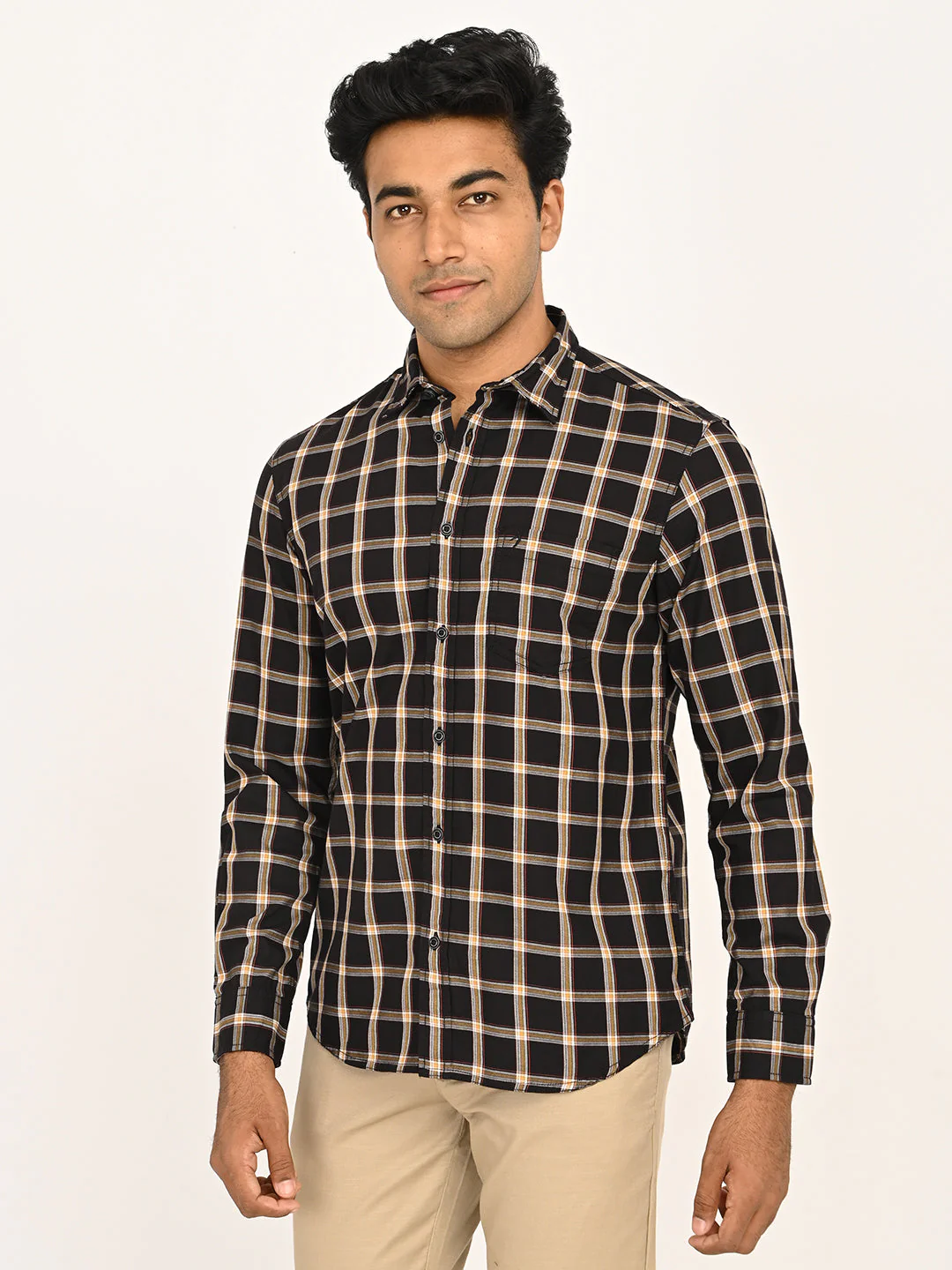 Men's Checks Full Sleeves Cotton Shirt - Image 2