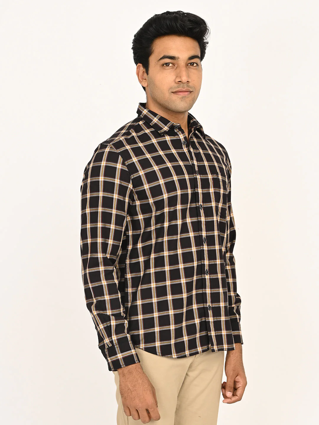 Men's Checks Full Sleeves Cotton Shirt - Image 3