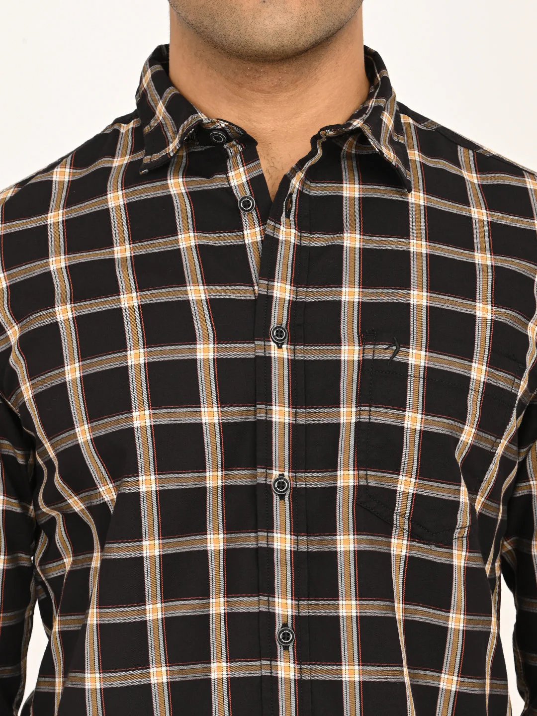 Men's Checks Full Sleeves Cotton Shirt - Image 5