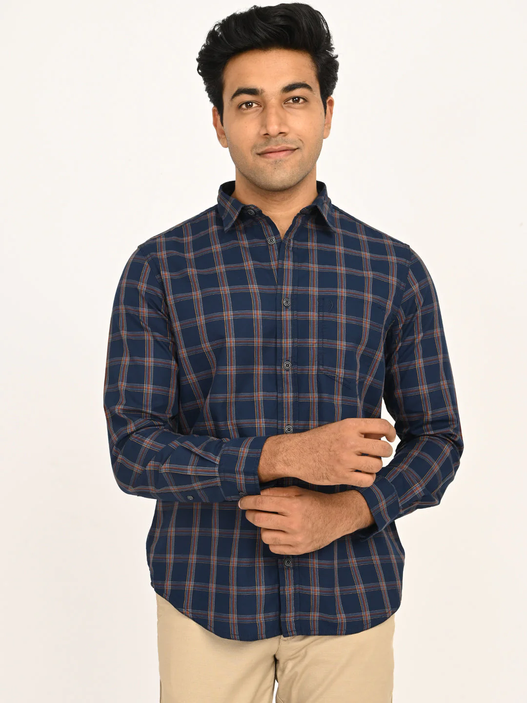 Men's Checks Full Sleeves Cotton Shirt - Image 7