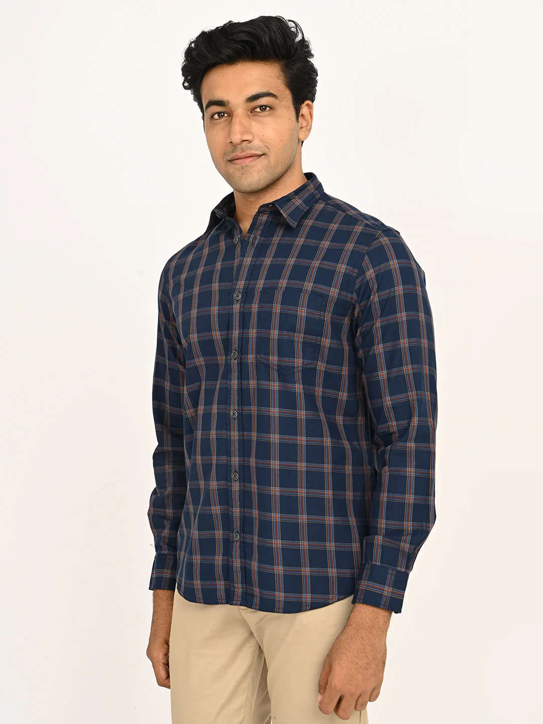Men's Checks Full Sleeves Cotton Shirt - Image 8