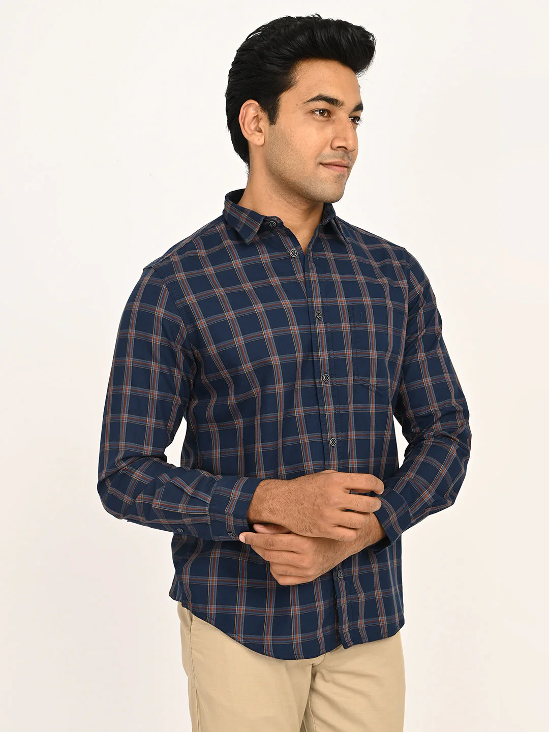 Men's Checks Full Sleeves Cotton Shirt - Image 9