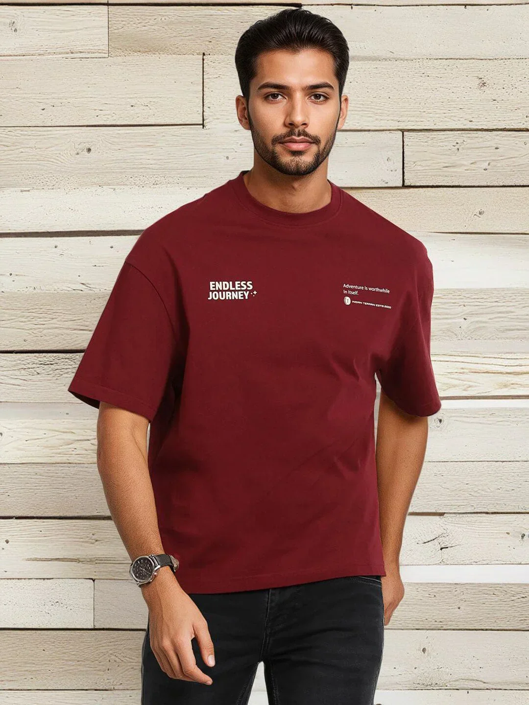 Men's Graphic Oversized Crew Neck T-Shirt - Image 5