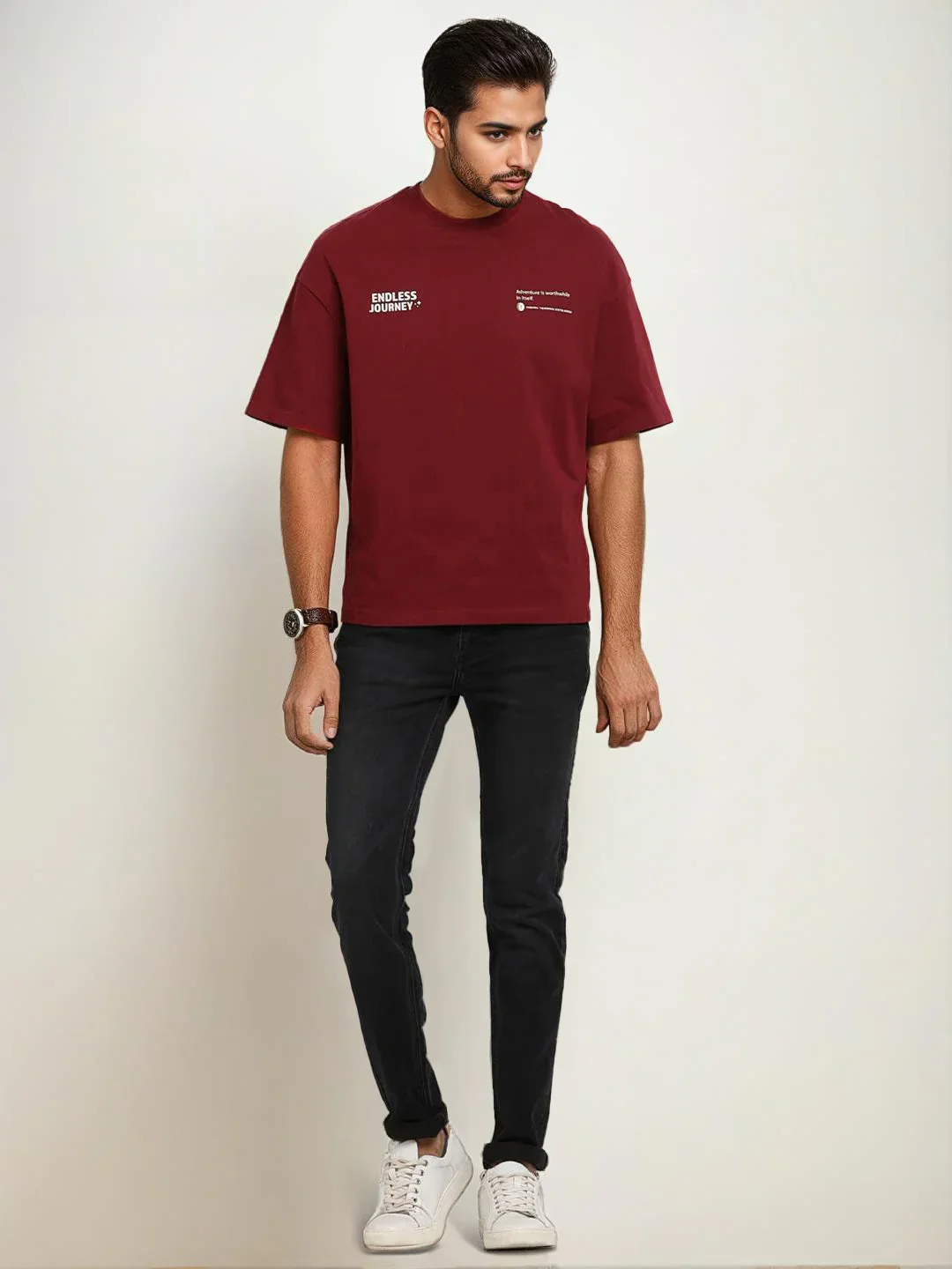 Men's Graphic Oversized Crew Neck T-Shirt - Image 8