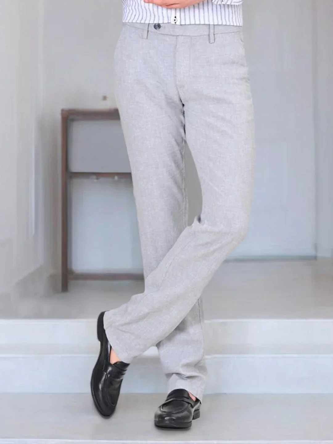 Men's Kansas Fit Linen Blend Trousers