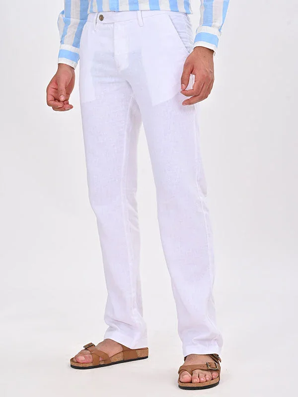 Men's Kansas Fit Linen Blend Trousers - Image 6
