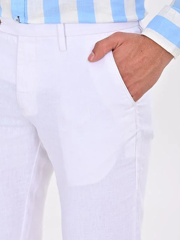 Men's Kansas Fit Linen Blend Trousers - Image 7