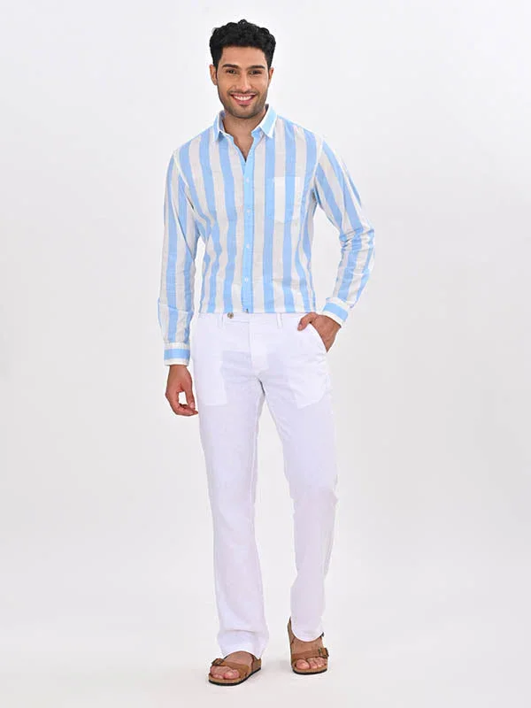 Men's Kansas Fit Linen Blend Trousers - Image 8