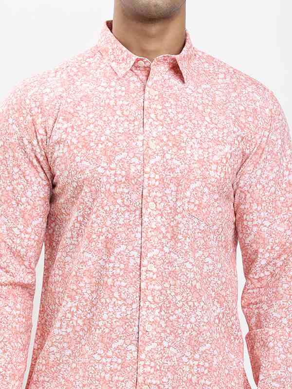 Men's Printed Full Sleeves Cotton Blend Corduroy Shirt - Image 3