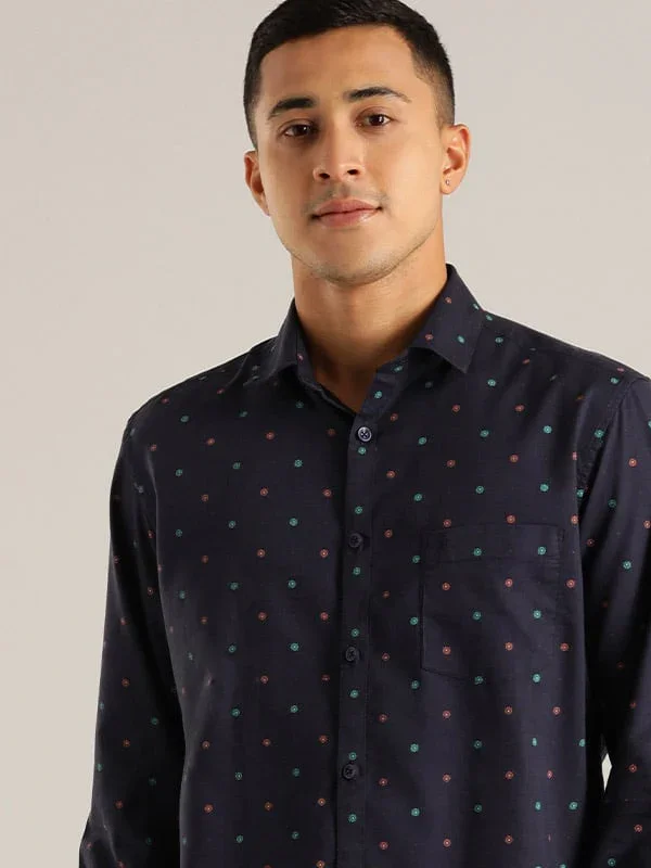 Men's Printed Full Sleeves Cotton Blend Shirt